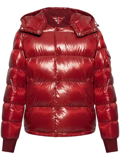 Moncler Maljasset Bomber Puffer Jacket In Red