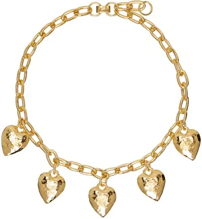 Mondo Mondo Gold Heart Burn Necklace In 18k Gold Plated