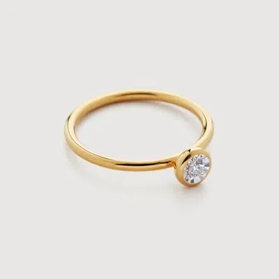 Monica Vinader Gold Lab Grown Diamond Solitaire Ring Lab Grown Diamond In 18k Gold Vermeil