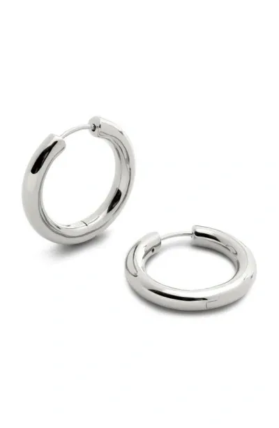 Monica Vinader Medium Essential Tube Hoop Earrings In Silver