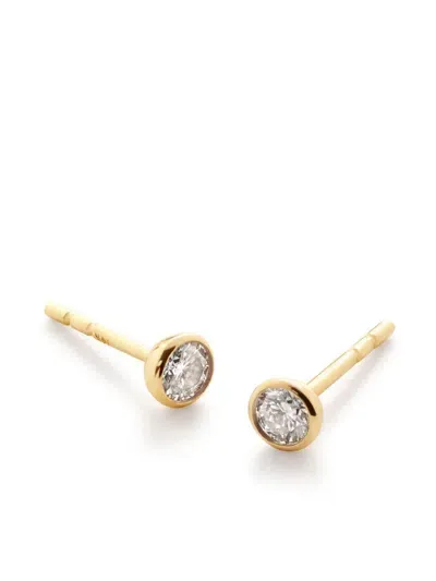 Monica Vinader Solitaire Diamond Earrings In Gold