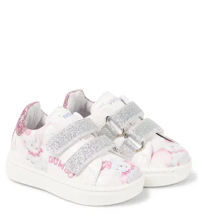 Monnalisa Baby Dumbo Glitter Sneakers In White