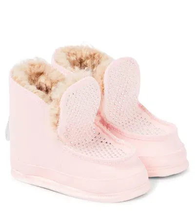 Monnalisa Babies' Embellished Boots In Pink