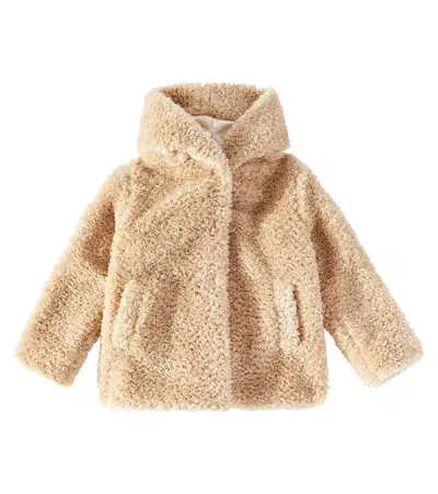 Monnalisa Kids' Faux Shearling Jacket In Brown