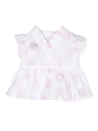 Monnalisa Babies' Ruffled-detail Sleeveless Blouse In White