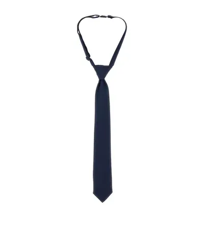 Monnalisa Kids' Satin Adjustable Pre-tied Tie In Navy