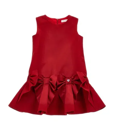 Monnalisa Kids' Sleeveless Bow Dress In Red