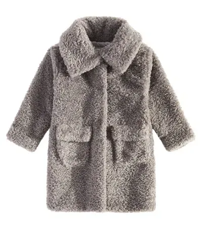 Monnalisa Kids' Teddy Coat In Grey