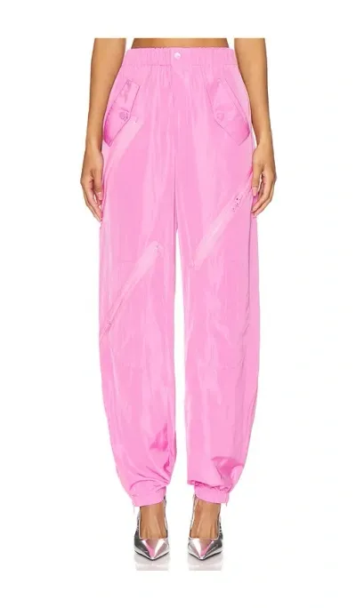 Monse Diagonal Zipper Pants In Pink