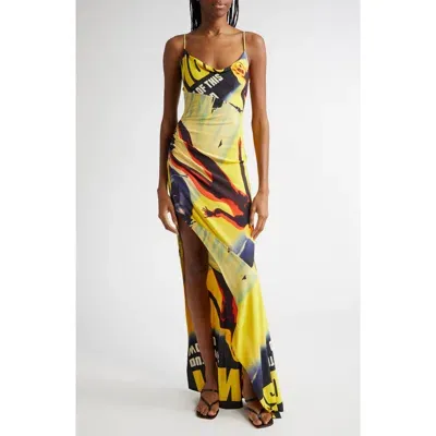 Monse Lady Print Draped Maxi Dress In Print Multi