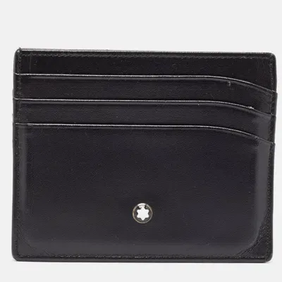 Pre-owned Montblanc Black Meisterstuck Card Holder