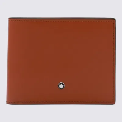 Montblanc Brown Leather Wallet In Rust