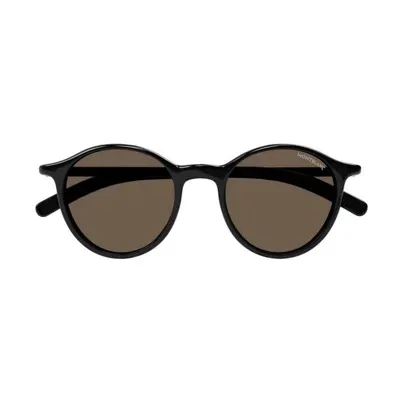 Montblanc Eyewear Oval Frame Sunglasses In Black