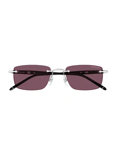 Montblanc Rectangle Frame Sunglasses In Black