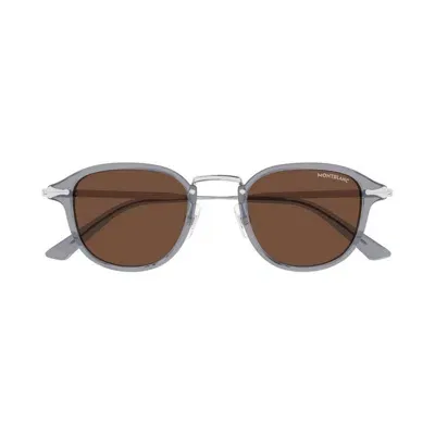 Montblanc Eyewear Round Frame Sunglasses In Grey