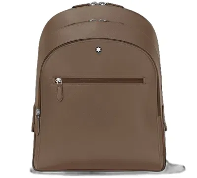 Montblanc Leather Mod. Sartorial Medium Backpack 3 Compartments - 33x40x13 In Brown