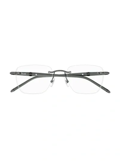 Montblanc Mb0346o Eyewear In Ruthenium Grey Transp