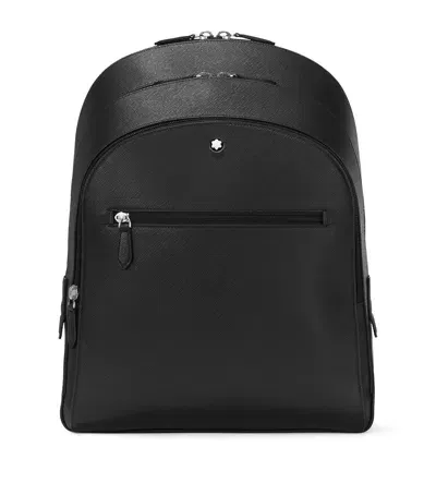 Montblanc Medium Leather Sartorial Backpack In Black