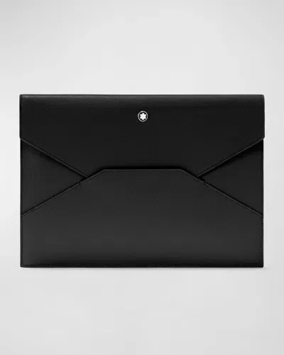 Montblanc Leather Sartorial Envelope Pouch In Black