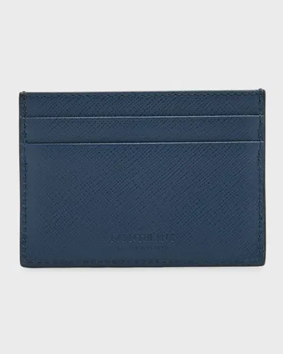 Montblanc Men's Sartorial Saffiano Leather Card Holder In Blue