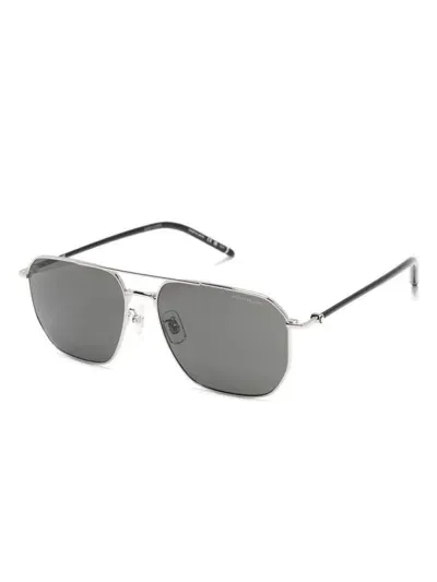 Montblanc Pilot-frame Sunglasses In Gray