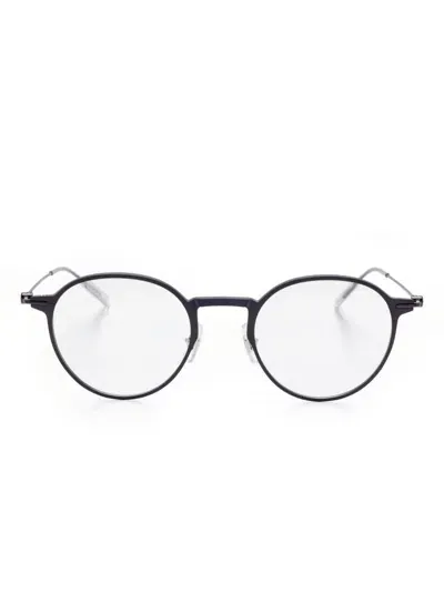 Montblanc Round-frame Glasses In Blue