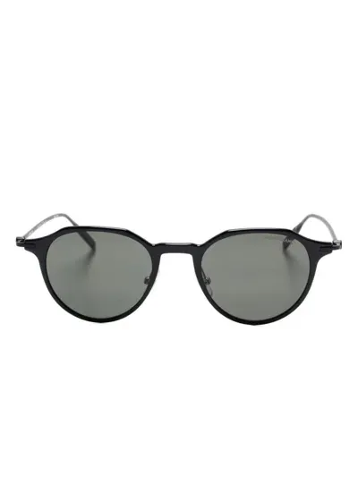 Montblanc Round-frame Sunglasses In Schwarz