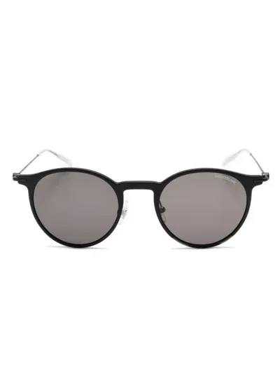 Montblanc Round-frame Sunglasses In Black