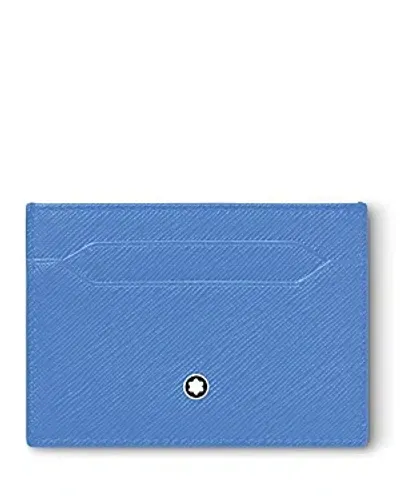 Montblanc Sartorial 5cc Leather Card Holder In Light Blue