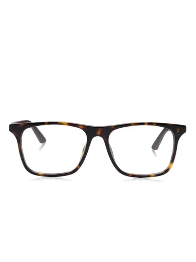 Montblanc Square-frame Glasses In Brown