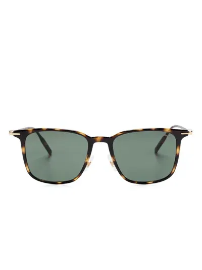 Montblanc Square-frame Sunglasses In Braun