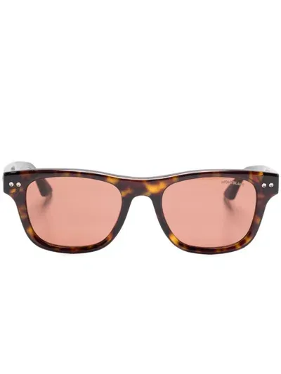 Montblanc Sonnenbrille Mit Eckigem Gestell In Pink