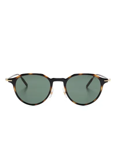 Montblanc Tortoiseshell-effect Sunglasses In Braun