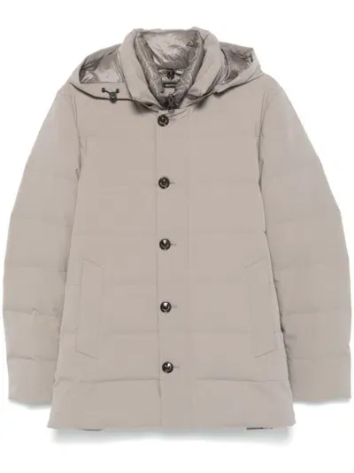 Montecore Hooded Puffer Jacket In Neutrals