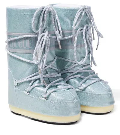 Moon Boot Kids' Icon Glitter Snow Boots In Blue