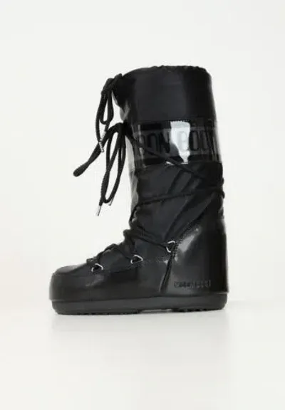 Pre-owned Moon Boot Stiefel Und Militärschuhe Frau Schwarz Damen Schnee Symbol Glanc