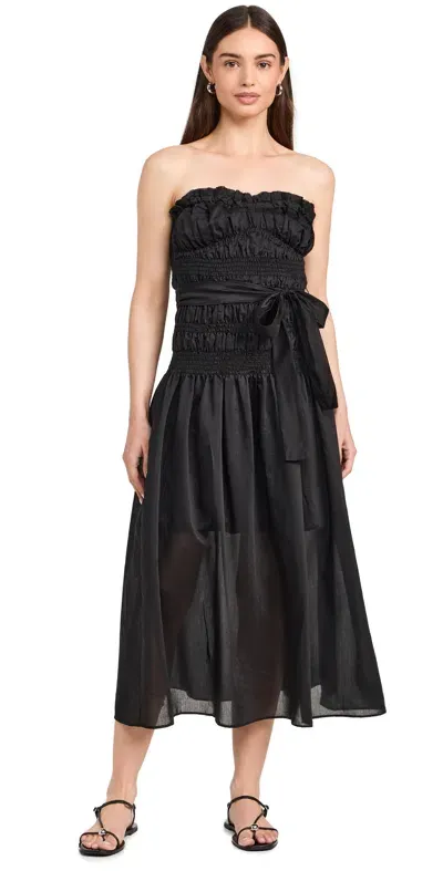 Moon River Strapless Maxi Dress Black