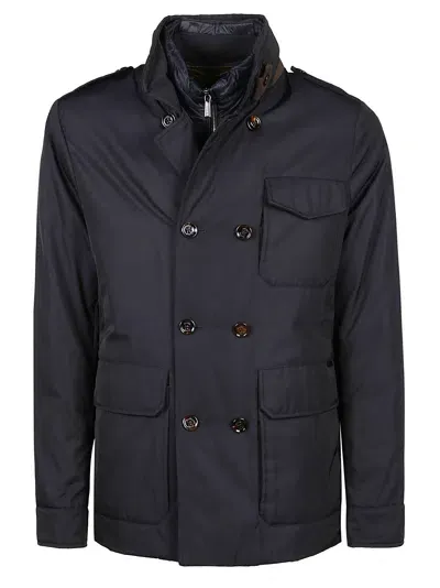 Moorer Boeri-wco Double Breasted Padded Jacket In Blue