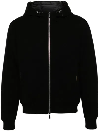 Moorer Brigno-mrw Zip-up Hooded Jacket In Black