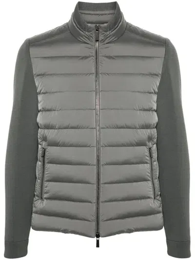 Moorer Cattaneo Down Padded Hybrid Jacket In Gray