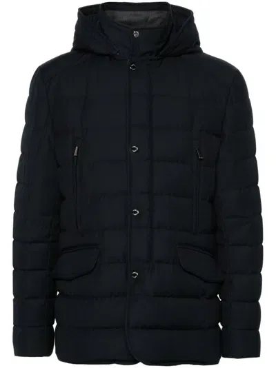 Moorer Hooded Puffer Jacket In Blue