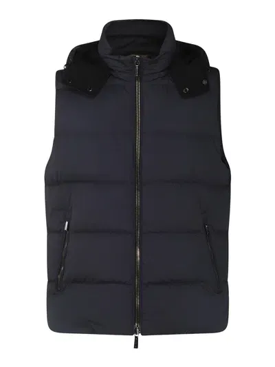 Moorer Navy Blue Down Jacket In Azul