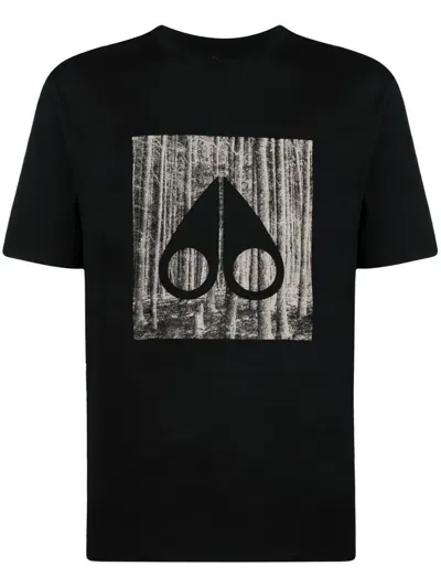 Moose Knuckles Logo-print T-shirt In Black 292