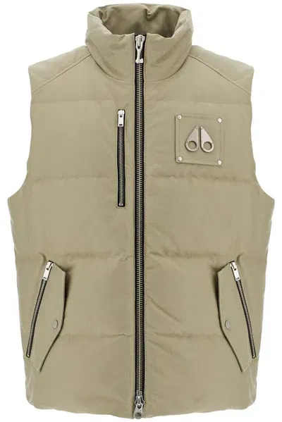 Moose Knuckles Westmount Logo Plaque Vest In Green