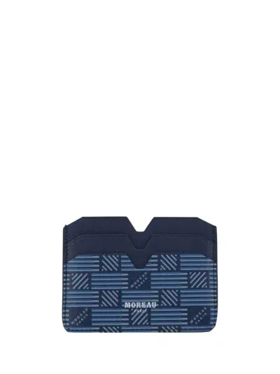 Moreau Paris Credit Card Holder In Navy Blue / Navy Blue