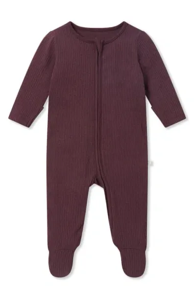 Mori Kids' Clever Zip Footie In Berry