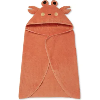 Mori Kids'  Crab Hooded Towel In Orange