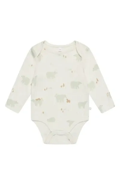 Mori Kids'  Print Long Sleeve Bodysuit In Polar Bear Print