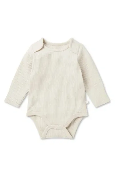 Mori Babies'  Rib Long Sleeve Bodysuit In Ecru