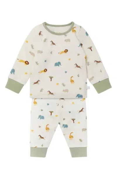 Mori Kids' Safari Print Fitted Two-piece Pajamas